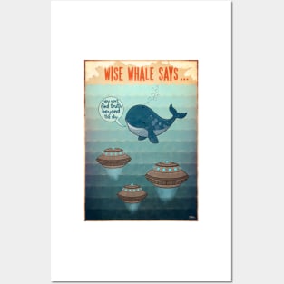 WISE WHALE SAYS Posters and Art